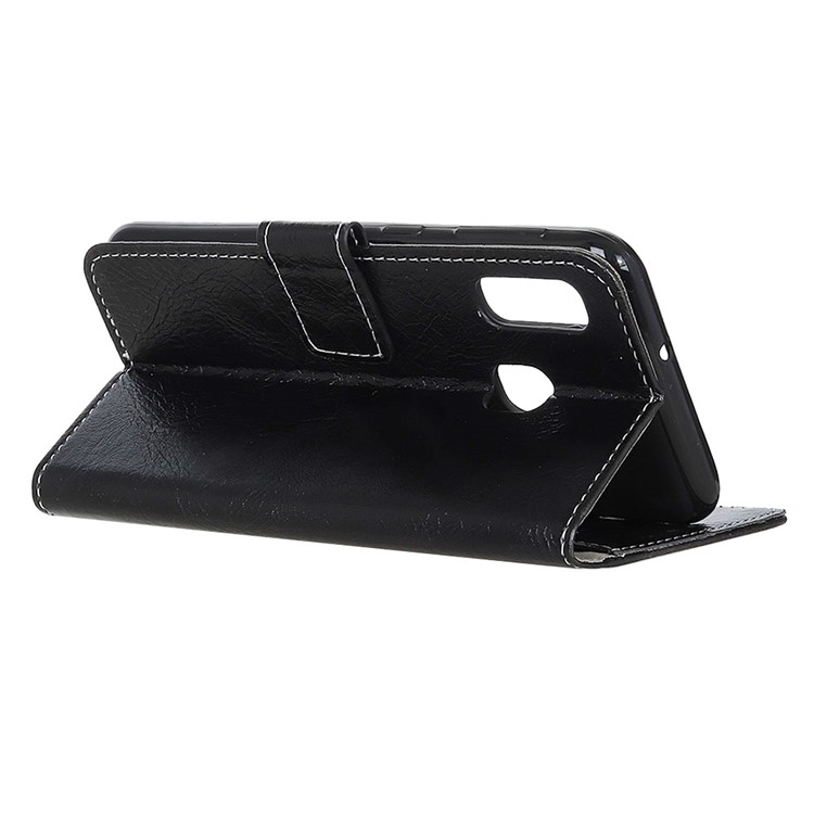 Crazy Horse Vintage Leather Wallet Case for Samsung Galaxy A20e - Black-4