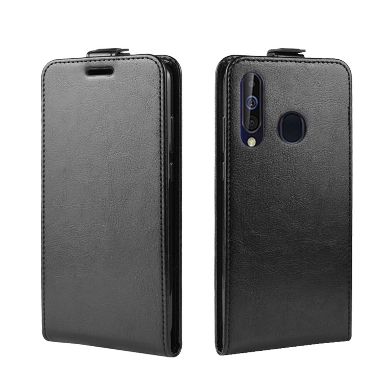 Crazy Horse Vertical Flip Leather Protective Case for Samsung Galaxy A60 - Black-2