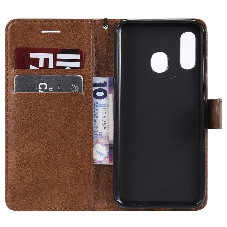 Magnetic Detachable 2-in-1 Wallet Leather Stand Case for Samsung Galaxy A40 - Brown-4