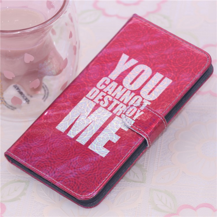 Laser Carving Pattern Printing Leather Wallet Case for Samsung Galaxy J6 Plus - You Can Not Destroy Me-10