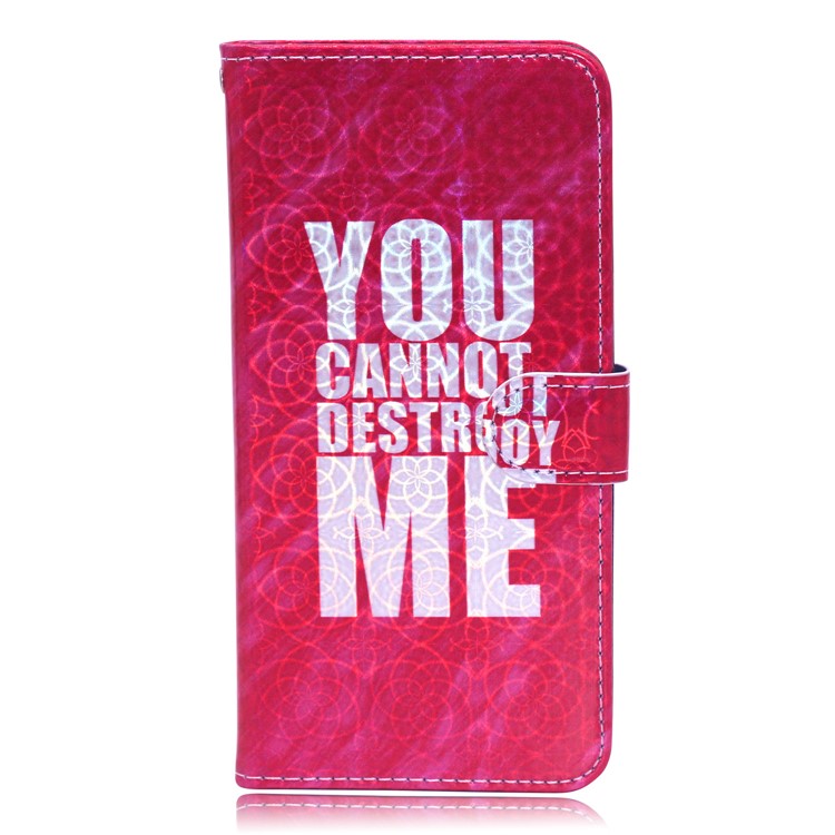 Laser Carving Pattern Printing Leather Wallet Case for Samsung Galaxy J6 Plus - You Can Not Destroy Me-2