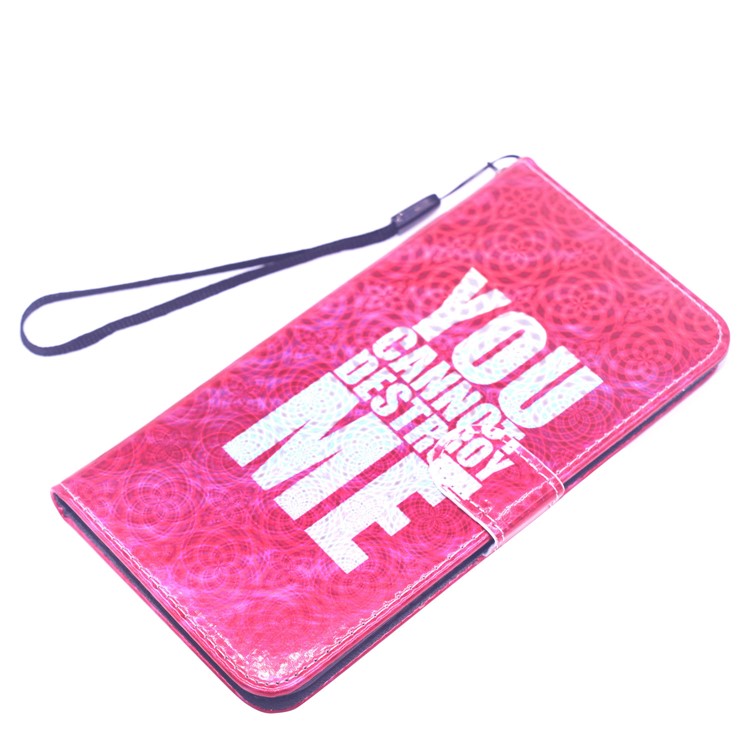 Laser Carving Pattern Printing Leather Wallet Case for Samsung Galaxy J6 Plus - You Can Not Destroy Me-4