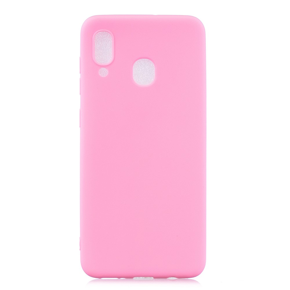 Solid Color Candy TPU Case for Samsung Galaxy A40 - Pink-1