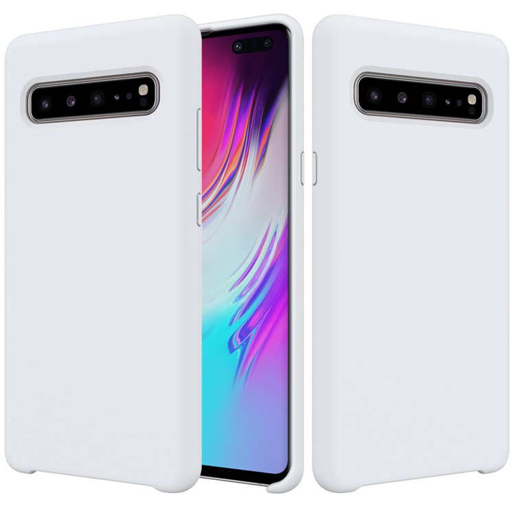 Rubberized Silky Silicone Case for Samsung Galaxy S10 5G - White-1