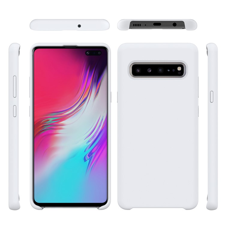 Rubberized Silky Silicone Case for Samsung Galaxy S10 5G - White-2