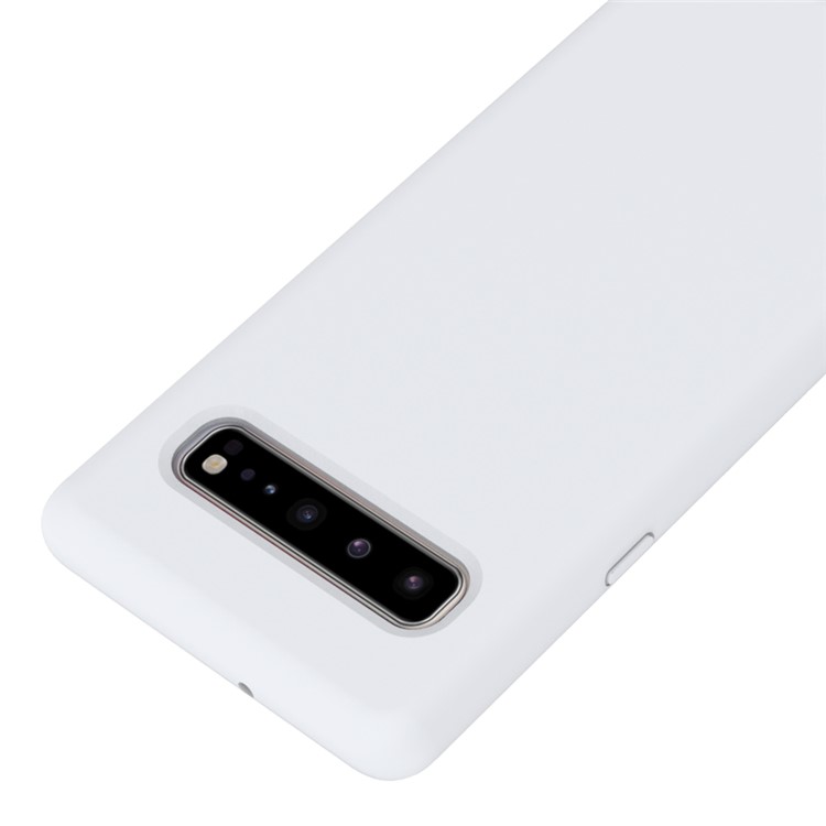 Rubberized Silky Silicone Case for Samsung Galaxy S10 5G - White-3