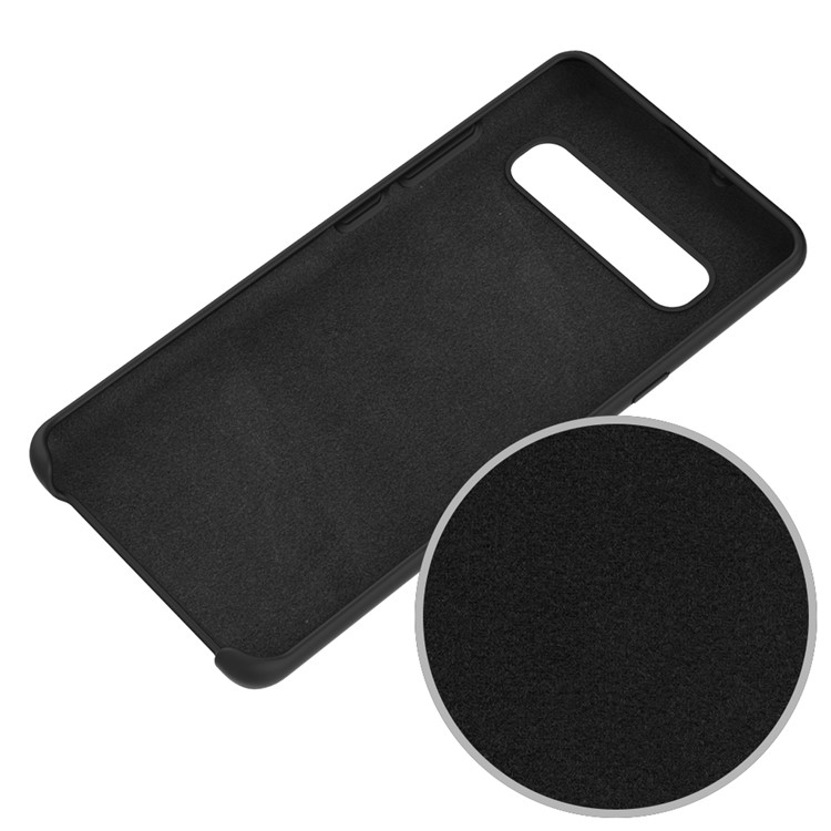 Capa De Silicone De Borracha Emborrachada Para Samsung Galaxy S10 5G - Preto-5