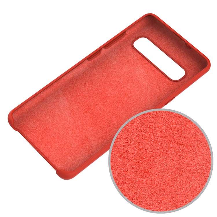 Rubberized Silky Silicone Case for Samsung Galaxy S10 5G - Red-4