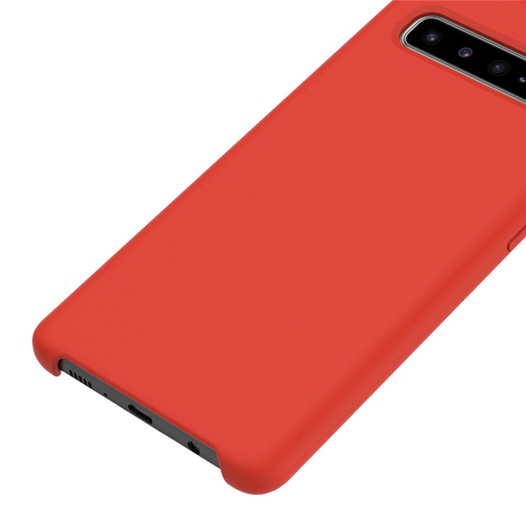 Rubberized Silky Silicone Case for Samsung Galaxy S10 5G - Red-5
