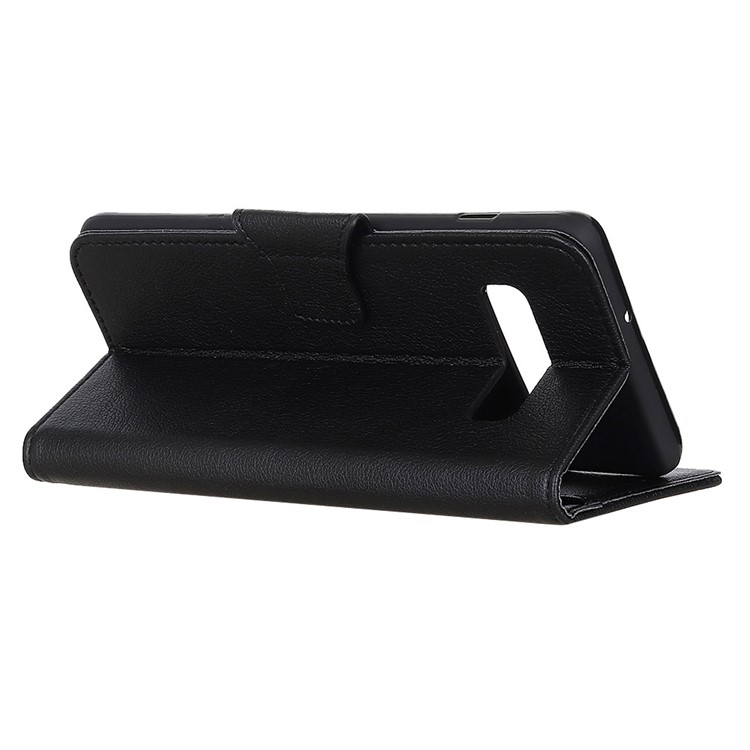 Litchi Grain Wallet Stand PU Leather Case Accessory for Samsung Galaxy S10 Plus - Black-9