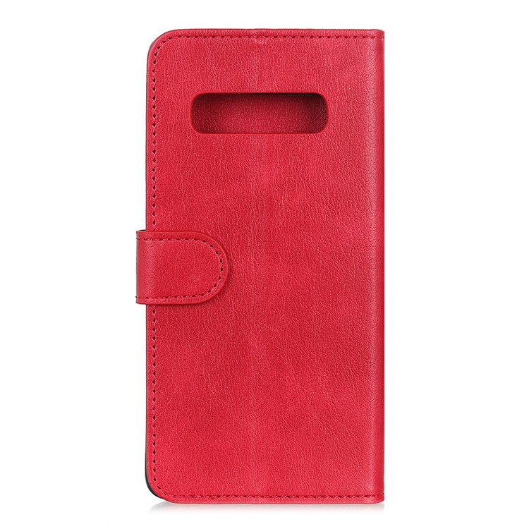 Wallet Stand Leather Phone Case for Samsung Galaxy S10 - Red-6