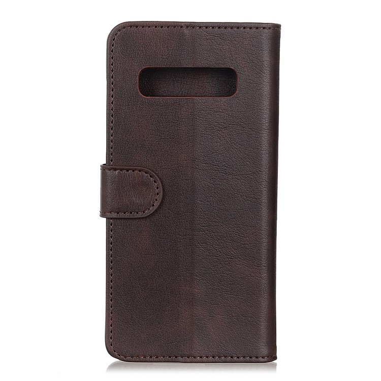 Wallet Stand Leather Phone Case for Samsung Galaxy S10 Plus - Coffee-6