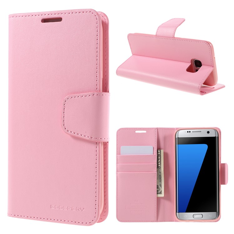 

MERCURY GOOSPERY Card Holder Leather Case for Samsung Galaxy S7 edge G935 - Pink