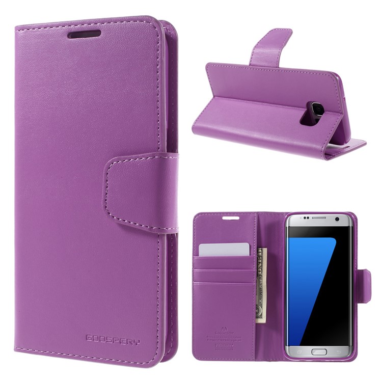 MERCURY GOOSPERY Wallet Leather Case for Samsung Galaxy S7 edge G935 - Purple-1