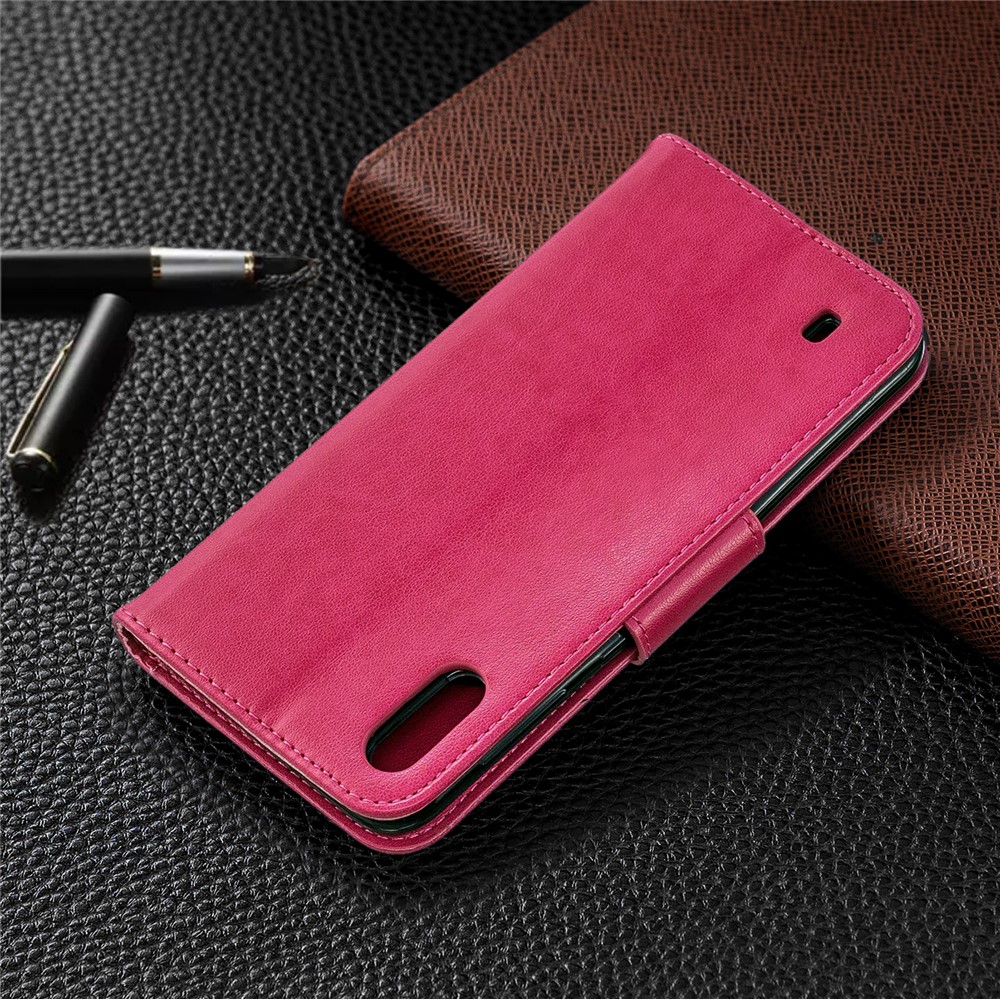 Imprint Butterfly Leather Wallet Case for Samsung Galaxy A10/M10 - Rose-8
