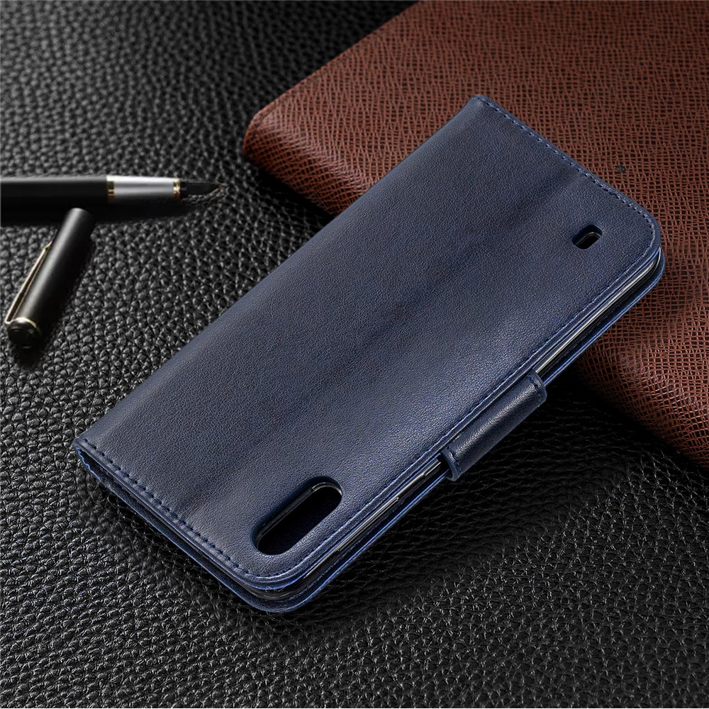 Imprint Butterfly Leather Wallet Case for Samsung Galaxy A10/M10 - Blue-8