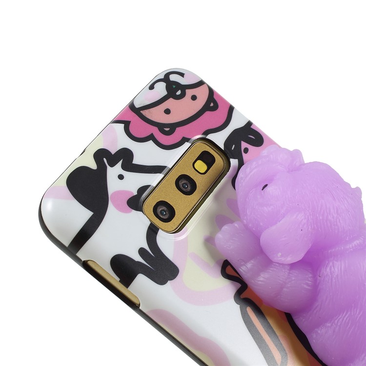 Caixa Macia Do Telefone Da Boneca TPU Do Silicone 3D Mole Para A Galáxia S10e De Samsung - Boneca Roxa-3