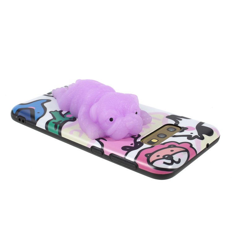 Caixa Macia Do Telefone Da Boneca TPU Do Silicone 3D Mole Para A Galáxia S10e De Samsung - Boneca Roxa-5