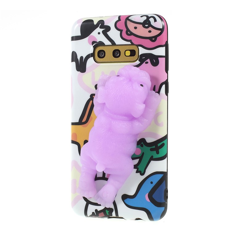 Caixa Macia Do Telefone Da Boneca TPU Do Silicone 3D Mole Para A Galáxia S10e De Samsung - Boneca Roxa-7