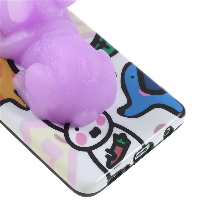 3D Kneading Cute Squishy TPU Silicone Animal Cartoon Phone Casing for Samsung Galaxy S10 - Light Purple-3