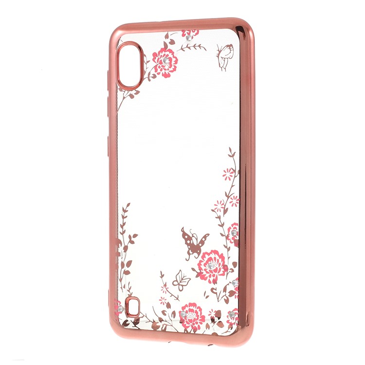 Electroplated Rhinestone TPU Case for Samsung Galaxy A10 - Rose Gold-2