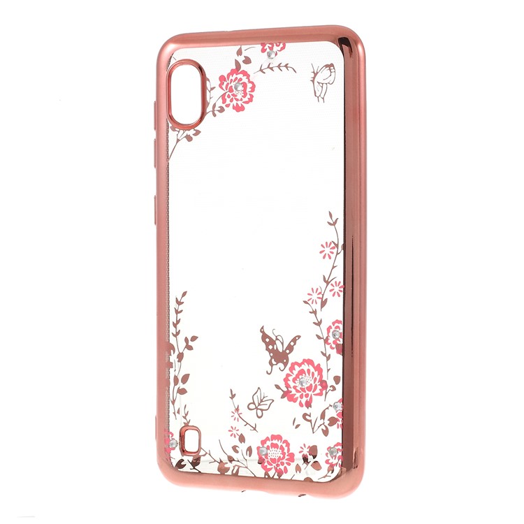 Electroplated Rhinestone TPU Case for Samsung Galaxy A10 - Rose Gold-2