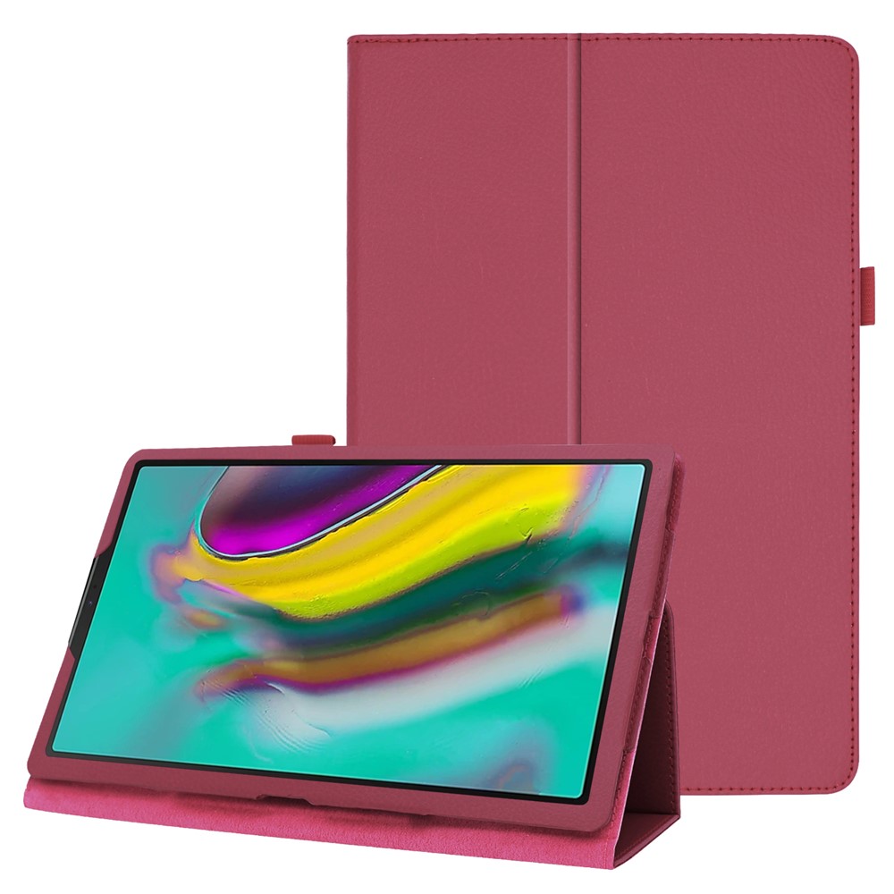 Litchi Texture Leather Stand Protective Case for Samsung Galaxy Tab A 10.1 (2019) SM-T515 - Rose-1