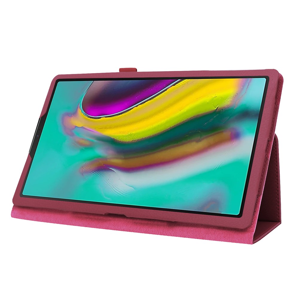Litchi Texture Leather Stand Protective Case for Samsung Galaxy Tab A 10.1 (2019) SM-T515 - Rose-4