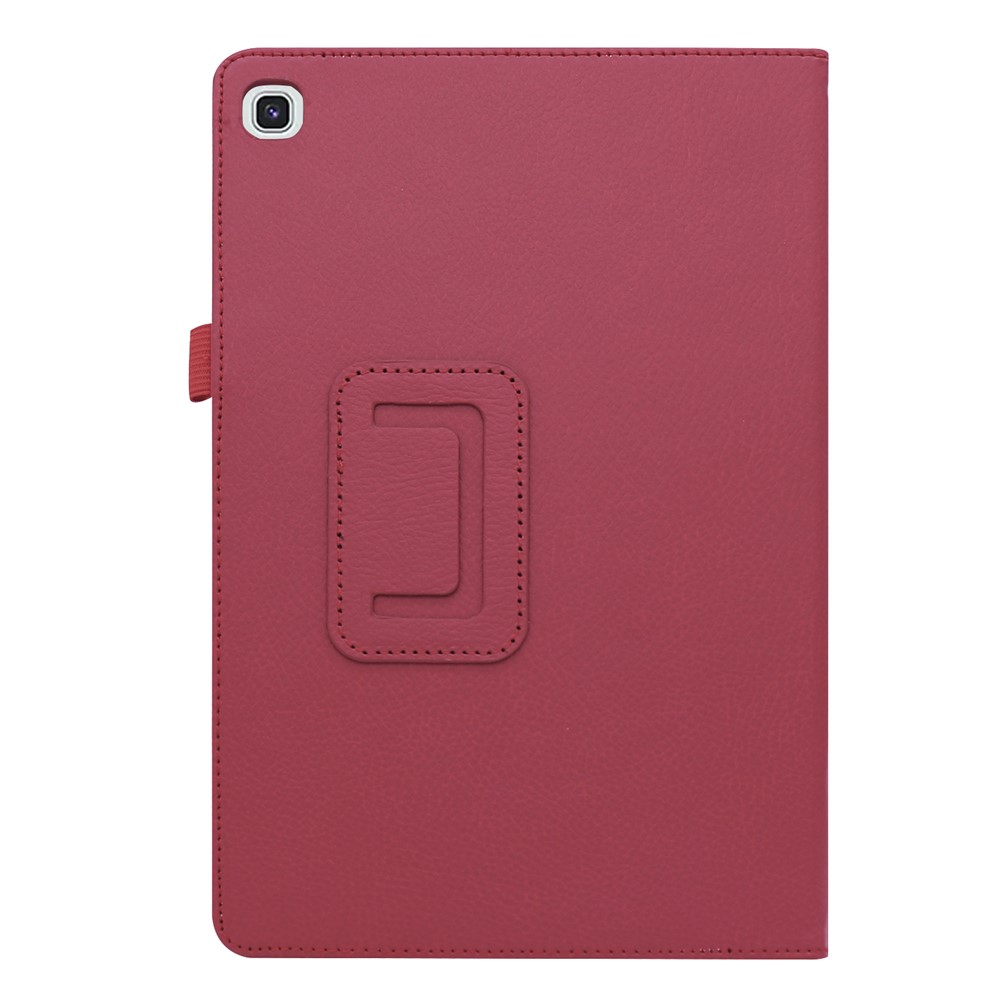 Litchi Texture Leather Case Para Samsung Galaxy Tab A 10.1 (2019) Tampa de Comprimido de Suporte Duplo Resistente A Arranhões Com Cinta Elástica - Rosa-7