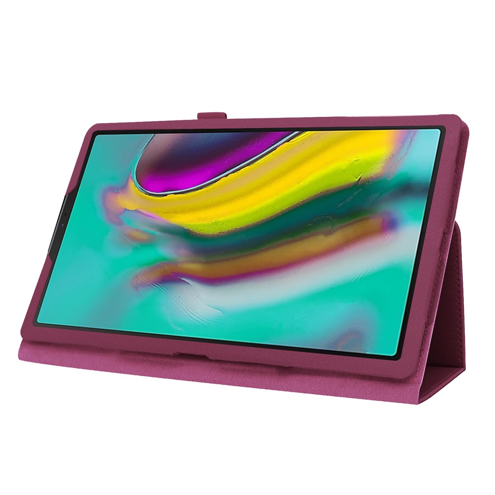 Litchi Texture Leather Stand Protective Case for Samsung Galaxy Tab A 10.1 (2019) SM-T515 - Purple-4