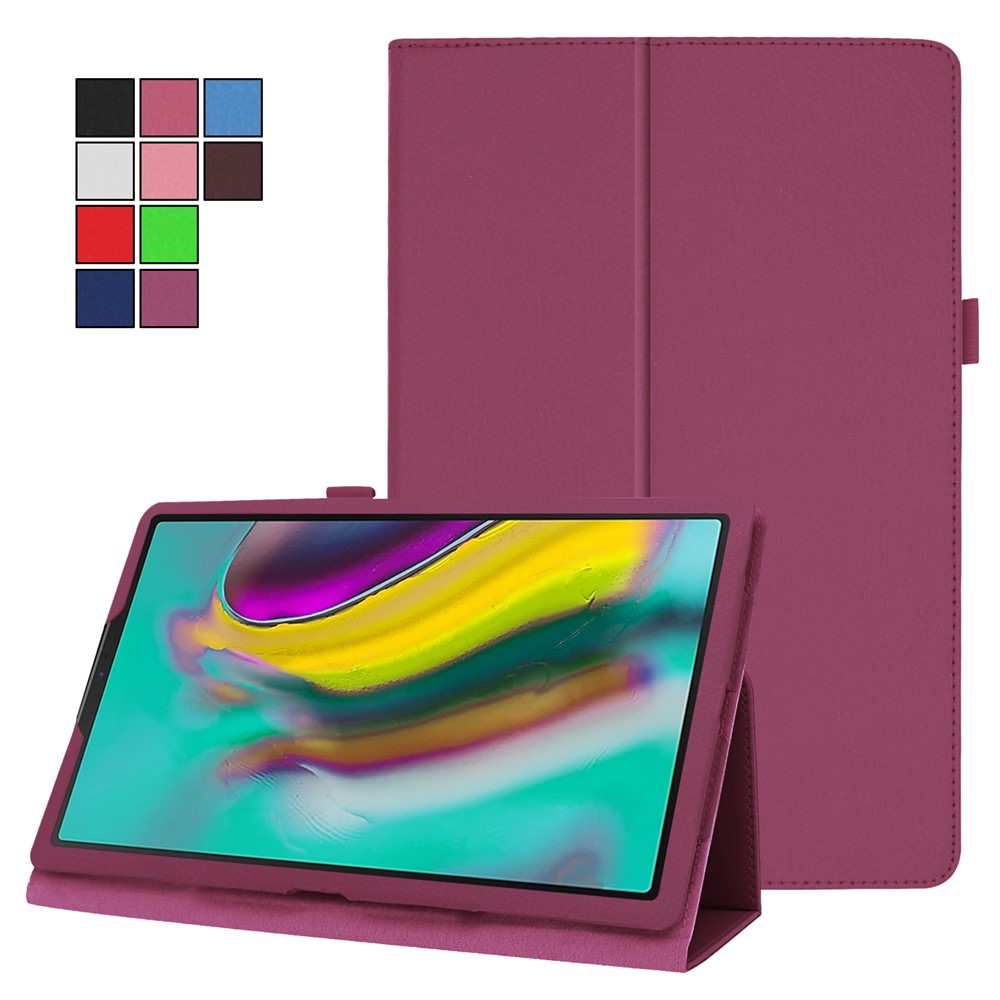Litchi Texture Leather Stand Protective Case for Samsung Galaxy Tab A 10.1 (2019) SM-T515 - Purple-8