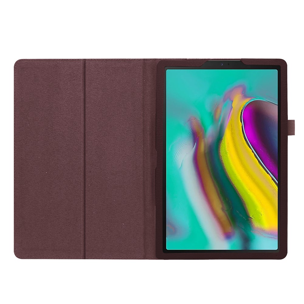 Litchi Texture Leather Stand Protective Case for Samsung Galaxy Tab A 10.1 (2019) SM-T515 - Coffee-2