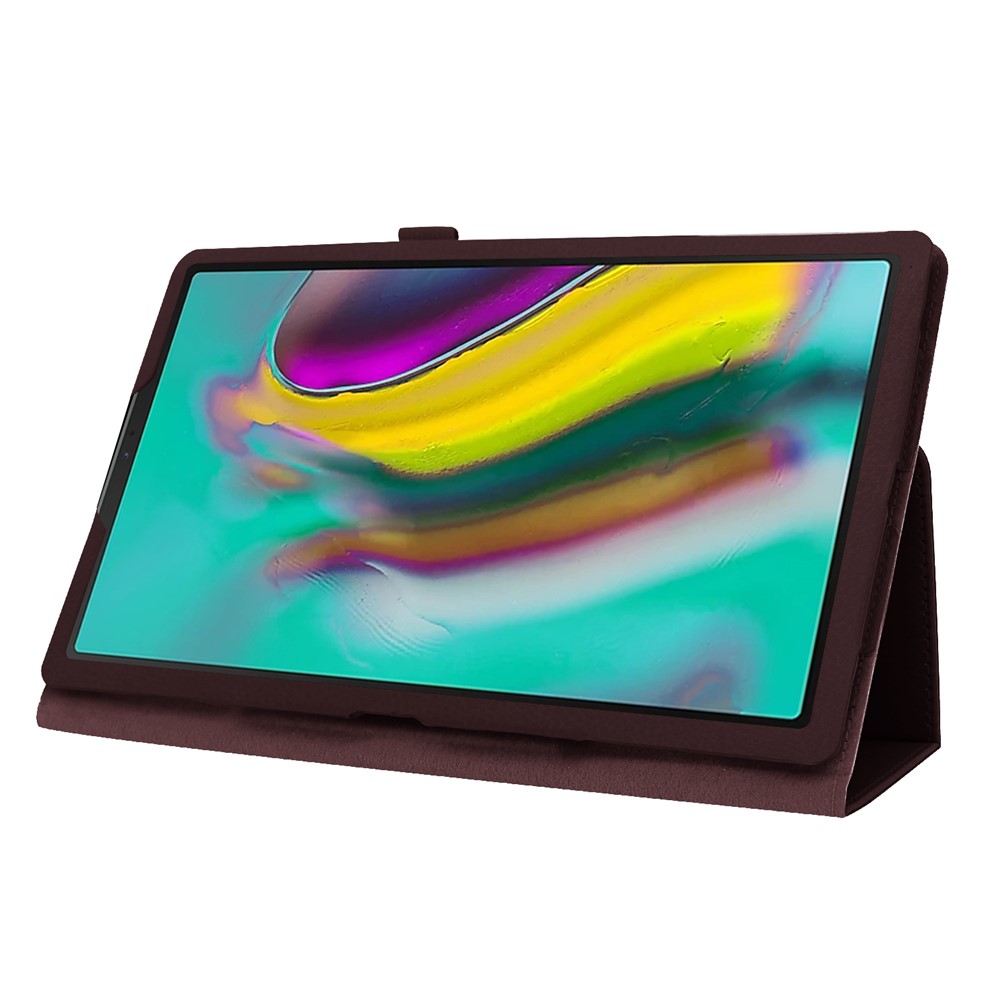 Litchi Texture Leather Stand Protective Case for Samsung Galaxy Tab A 10.1 (2019) SM-T515 - Coffee-4