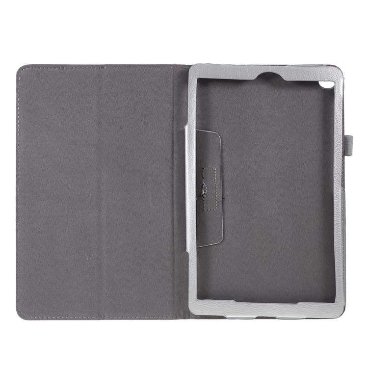 Litchi Texture Leather Stand Protective Case for Samsung Galaxy Tab A 10.1 (2019) SM-T515 - Silver-3