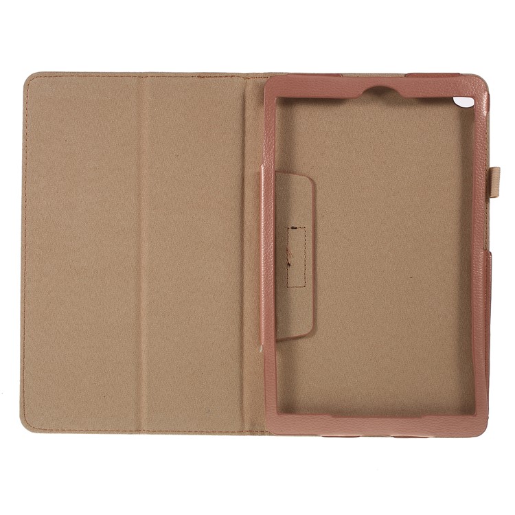 Litchi Texture Leather Stand Protective Case for Samsung Galaxy Tab A 10.1 (2019) SM-T515 - Light Brown-3