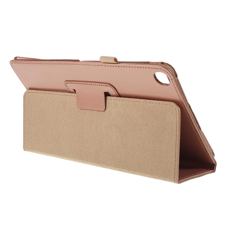 Litchi Texture Leather Stand Protective Case for Samsung Galaxy Tab A 10.1 (2019) SM-T515 - Light Brown-4