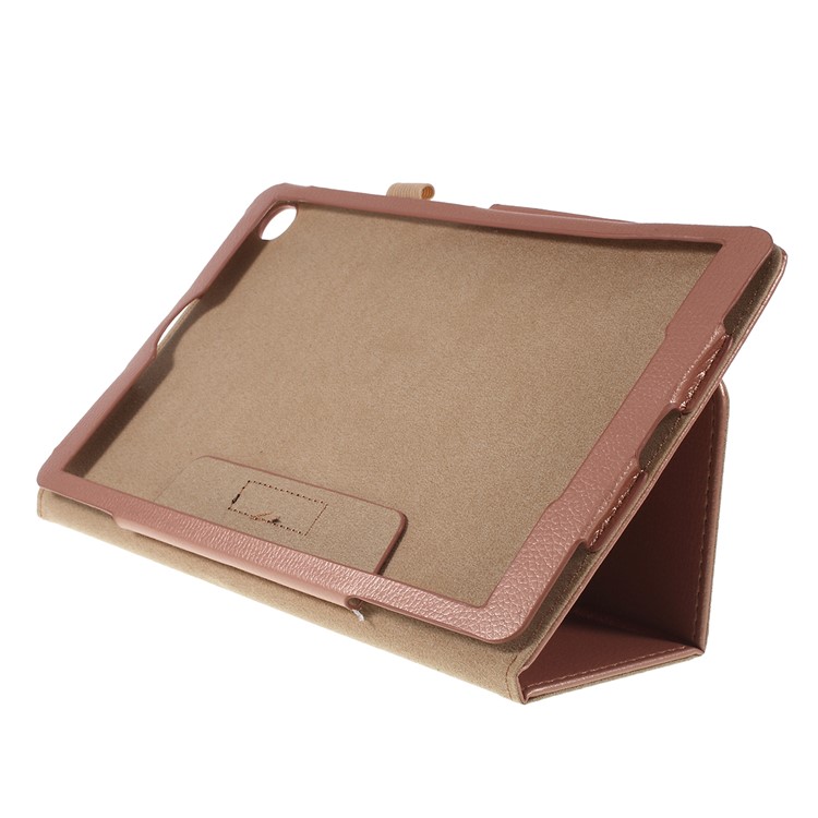 Litchi Texture Leather Stand Protective Case for Samsung Galaxy Tab A 10.1 (2019) SM-T515 - Light Brown-5
