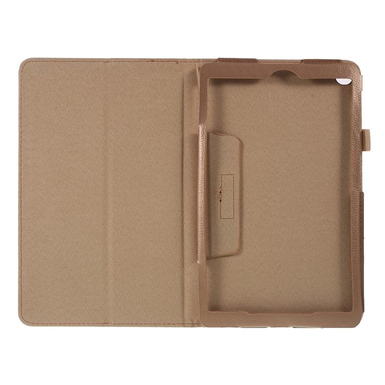 Litchi Texture Leather Stand Protective Case for Samsung Galaxy Tab A 10.1 (2019) SM-T515 - Light Yellow-3