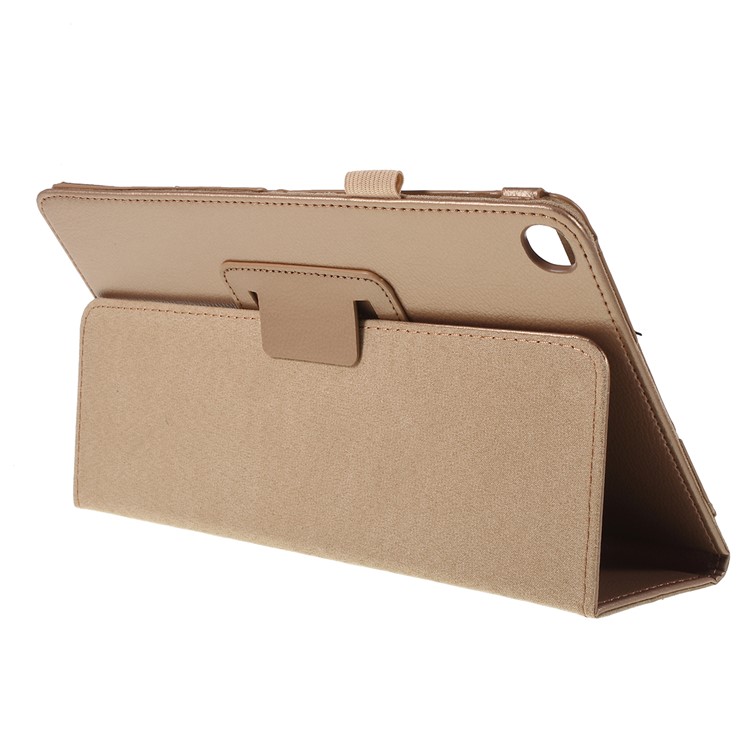 Litchi Texture Leather Stand Protective Case for Samsung Galaxy Tab A 10.1 (2019) SM-T515 - Light Yellow-4
