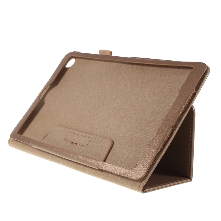 Litchi Texture Leather Stand Protective Case for Samsung Galaxy Tab A 10.1 (2019) SM-T515 - Light Yellow-5
