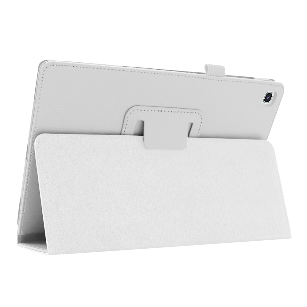 Litchi Texture Leather Stand Protective Case for Samsung Galaxy Tab S5e SM-T720 - White-5