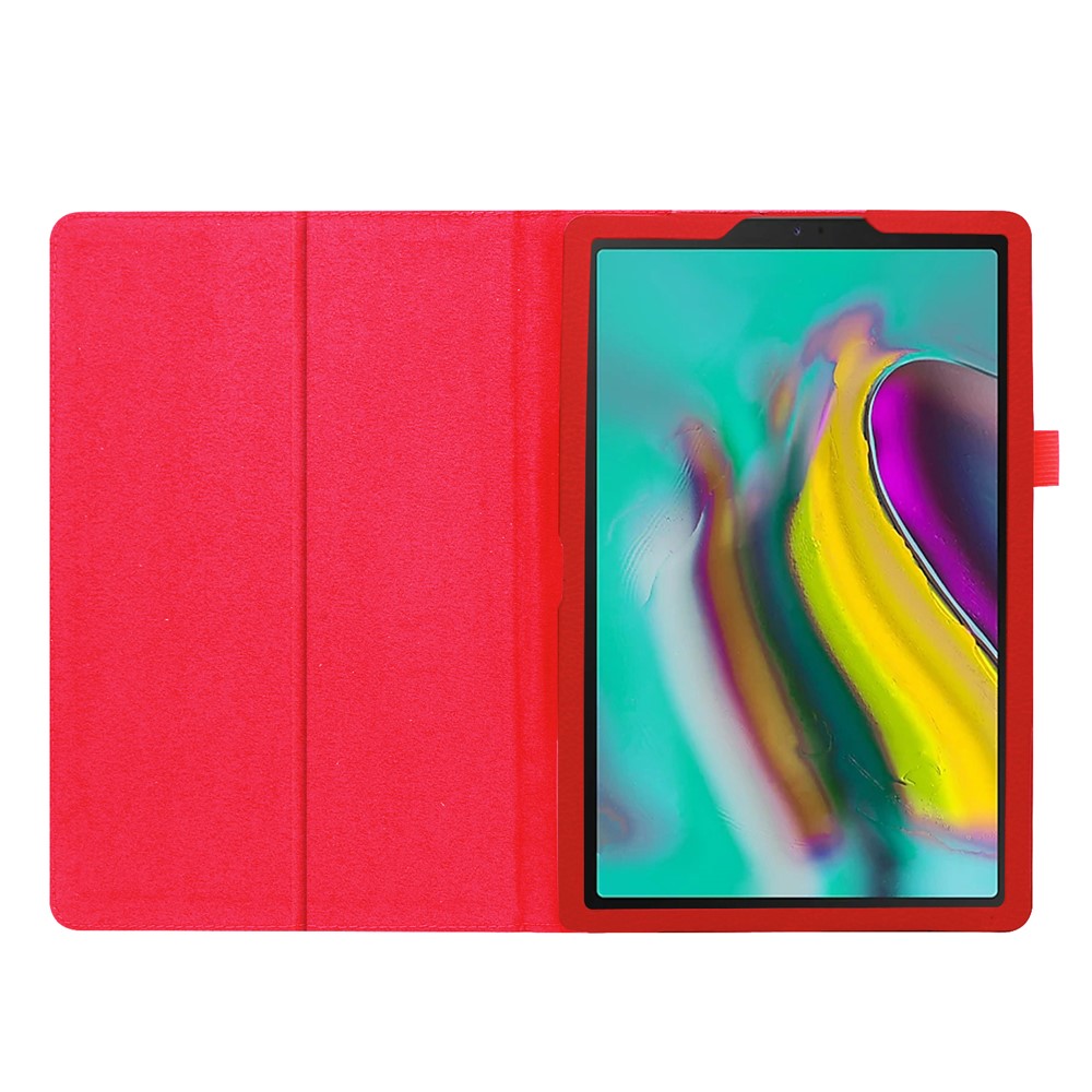 Litchi Texture Leather Stand Protective Case for Samsung Galaxy Tab S5e SM-T720 - Red-2