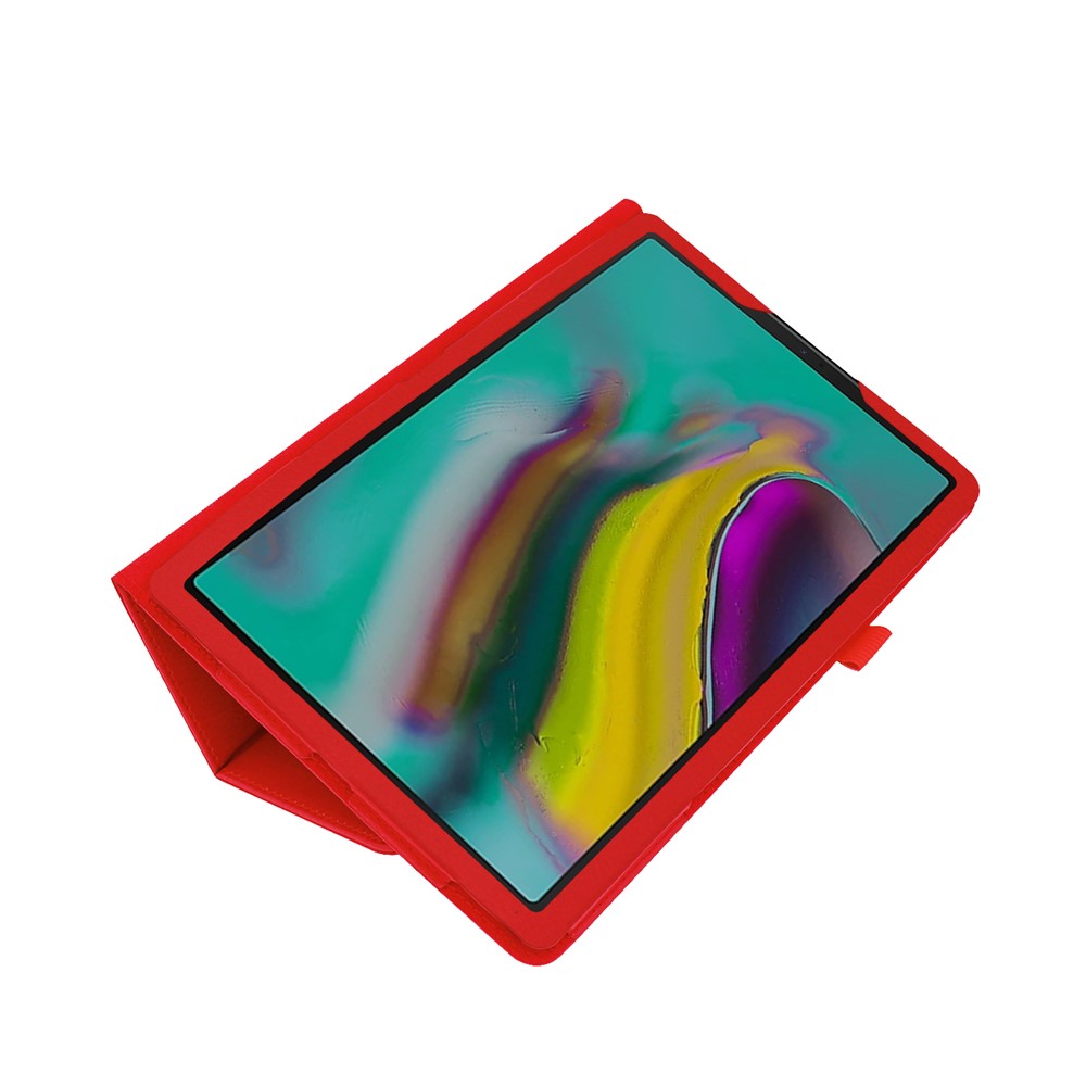 Litchi Texture Leather Stand Protective Case for Samsung Galaxy Tab S5e SM-T720 - Red-3