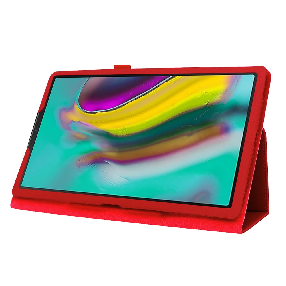 Litchi Texture Leather Stand Protective Case for Samsung Galaxy Tab S5e SM-T720 - Red-4