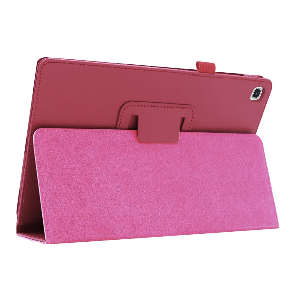 Lichia Textura Couro Stand Estojo Protetor Para Samsung Galaxy Tab S5e SM-T720 - Rosa-5