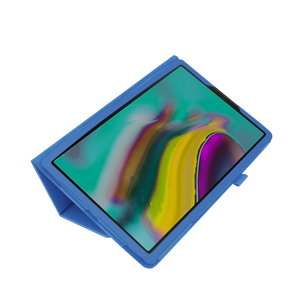 Litchi Texture Leather Stand Protective Case for Samsung Galaxy Tab S5e SM-T720 - Baby Blue-3