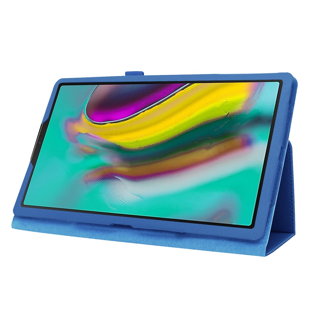 Litchi Texture Leather Stand Protective Case for Samsung Galaxy Tab S5e SM-T720 - Baby Blue-4