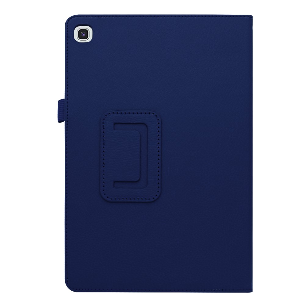 Litchi Texture Leather Stand Protective Case for Samsung Galaxy Tab S5e SM-T720 - Dark Blue-7