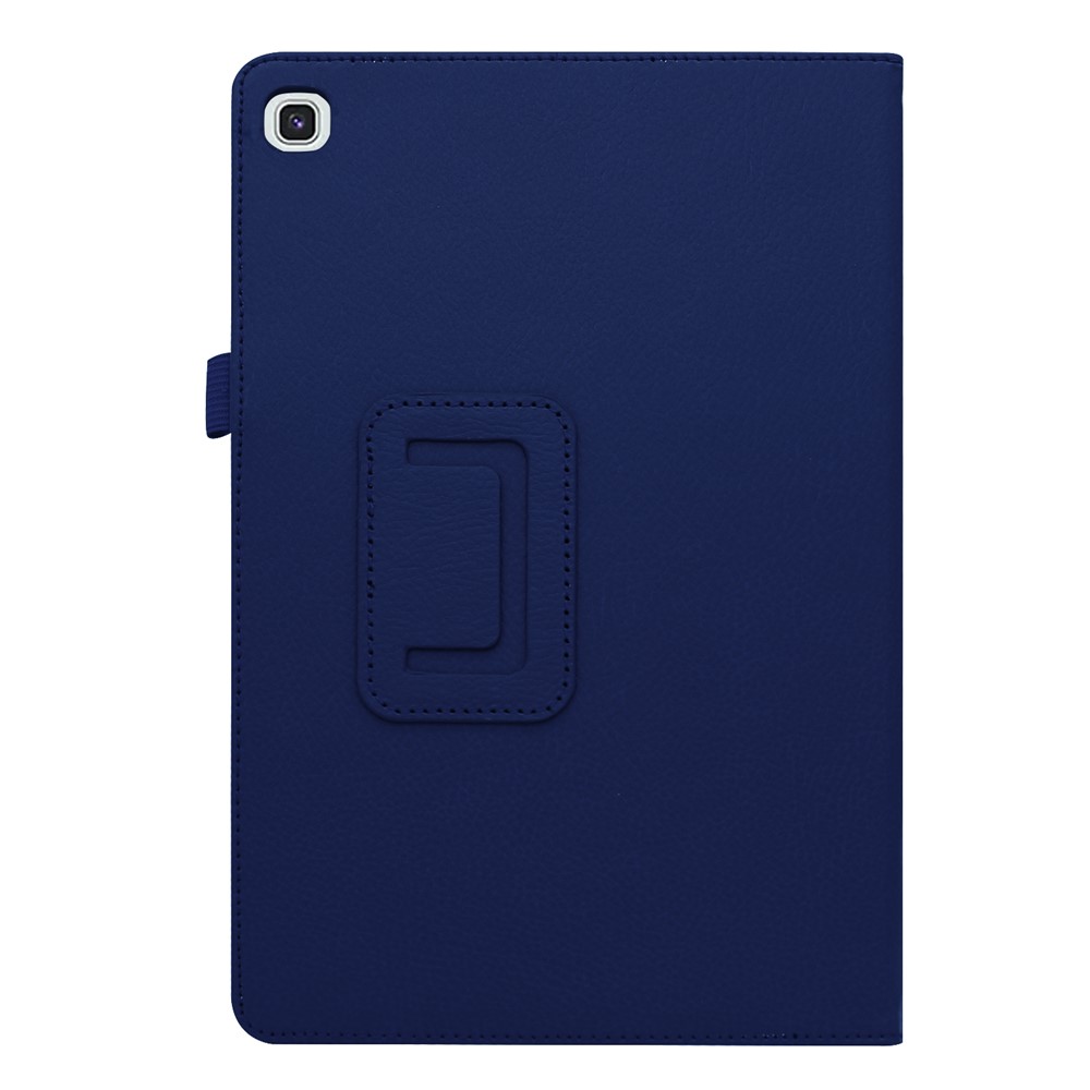 Litchi Texture Couro Stand Caixa Protetora Para Samsung Galaxy Tab S5e SM-T720 - Azul Escuro