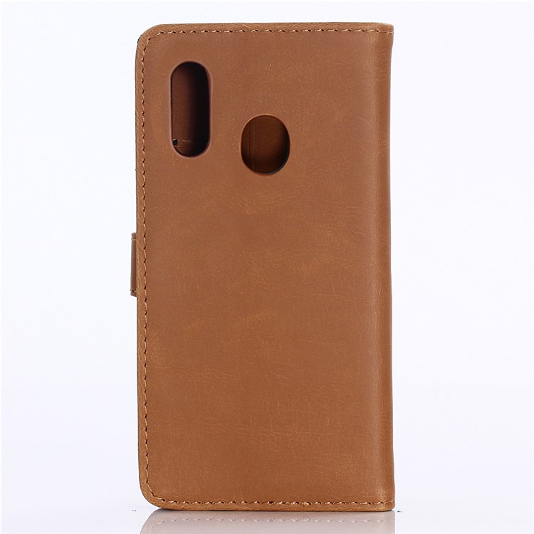 Crazy Horse Texture Retro Leather Flip Case for Samsung Galaxy A20e - Brown-2
